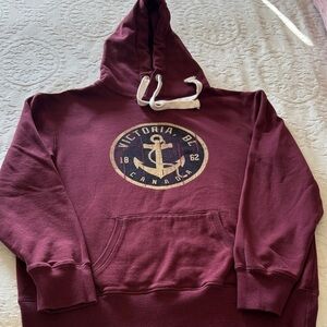 Gently Lovedoved Victoria BC Maroon Hoodie for Men Unisex .. By Fundy